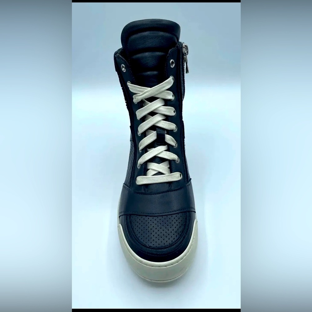 BALMAIN Men's black Leather High Top Shoes Basket Sneakers Size 7 EU40